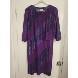 Vintage M.C.S. Ltd. Purple Patterned Dress